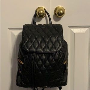 Black leather backpack